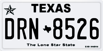 TX license plate DRN8526