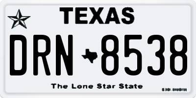 TX license plate DRN8538