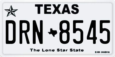 TX license plate DRN8545