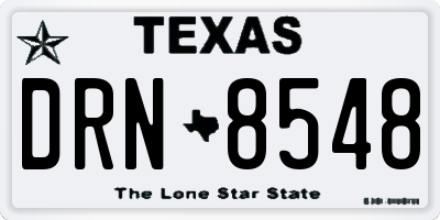 TX license plate DRN8548