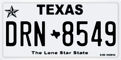TX license plate DRN8549