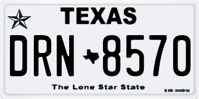 TX license plate DRN8570