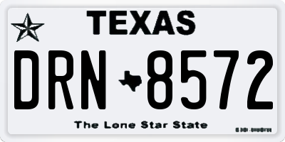 TX license plate DRN8572