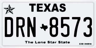 TX license plate DRN8573