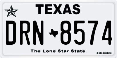 TX license plate DRN8574