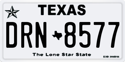 TX license plate DRN8577