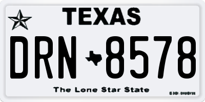 TX license plate DRN8578
