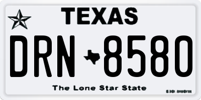 TX license plate DRN8580