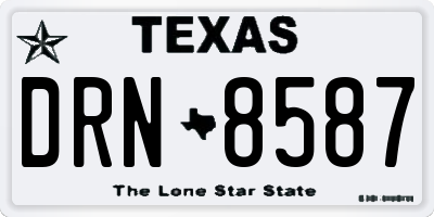 TX license plate DRN8587