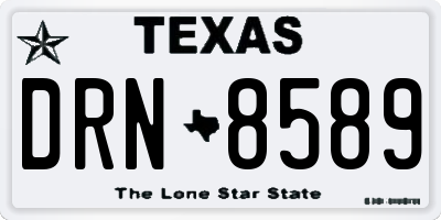 TX license plate DRN8589