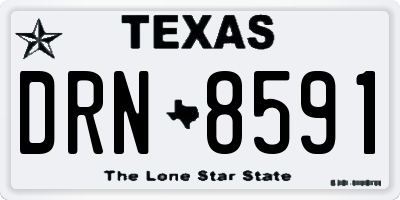 TX license plate DRN8591