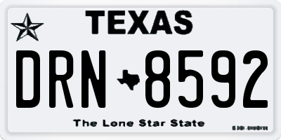 TX license plate DRN8592