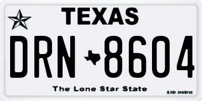 TX license plate DRN8604