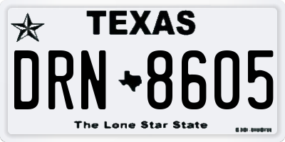 TX license plate DRN8605