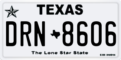TX license plate DRN8606