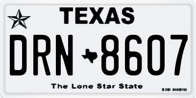 TX license plate DRN8607
