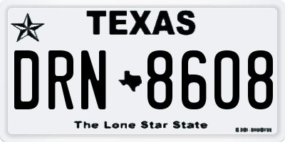 TX license plate DRN8608