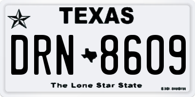 TX license plate DRN8609