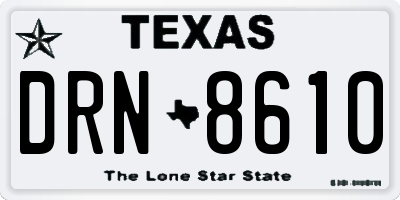 TX license plate DRN8610