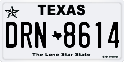 TX license plate DRN8614