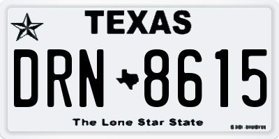 TX license plate DRN8615