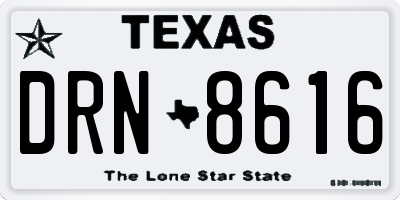 TX license plate DRN8616