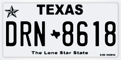 TX license plate DRN8618