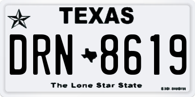 TX license plate DRN8619