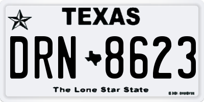 TX license plate DRN8623