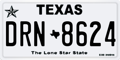 TX license plate DRN8624