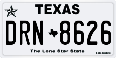 TX license plate DRN8626