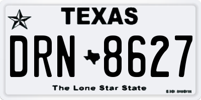 TX license plate DRN8627