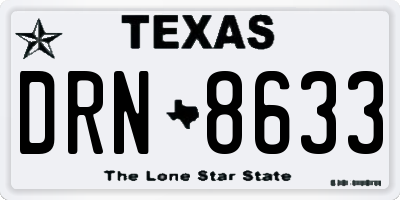 TX license plate DRN8633