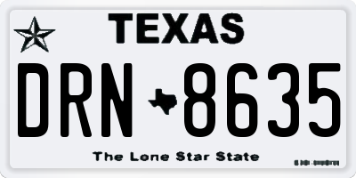TX license plate DRN8635