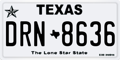 TX license plate DRN8636