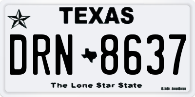 TX license plate DRN8637