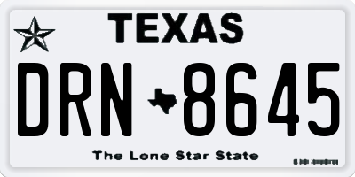 TX license plate DRN8645