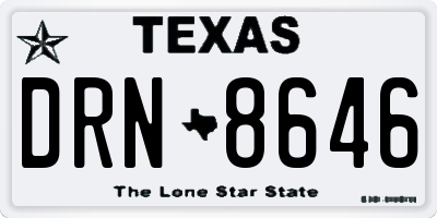 TX license plate DRN8646