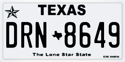 TX license plate DRN8649