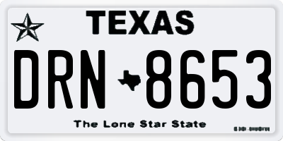 TX license plate DRN8653