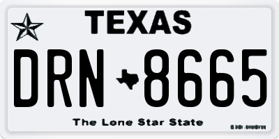 TX license plate DRN8665