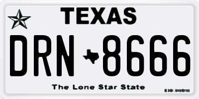 TX license plate DRN8666