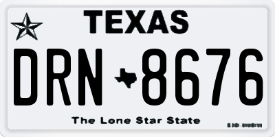 TX license plate DRN8676
