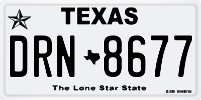 TX license plate DRN8677