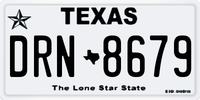 TX license plate DRN8679