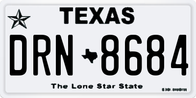 TX license plate DRN8684