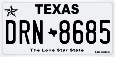 TX license plate DRN8685