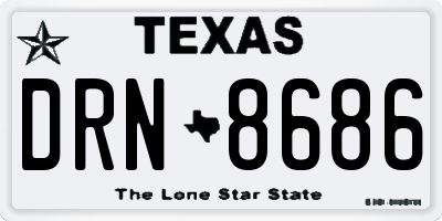 TX license plate DRN8686