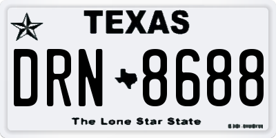 TX license plate DRN8688