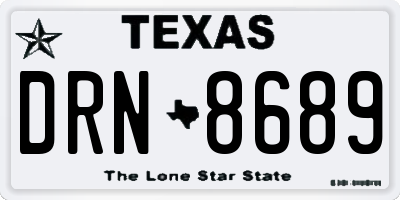 TX license plate DRN8689